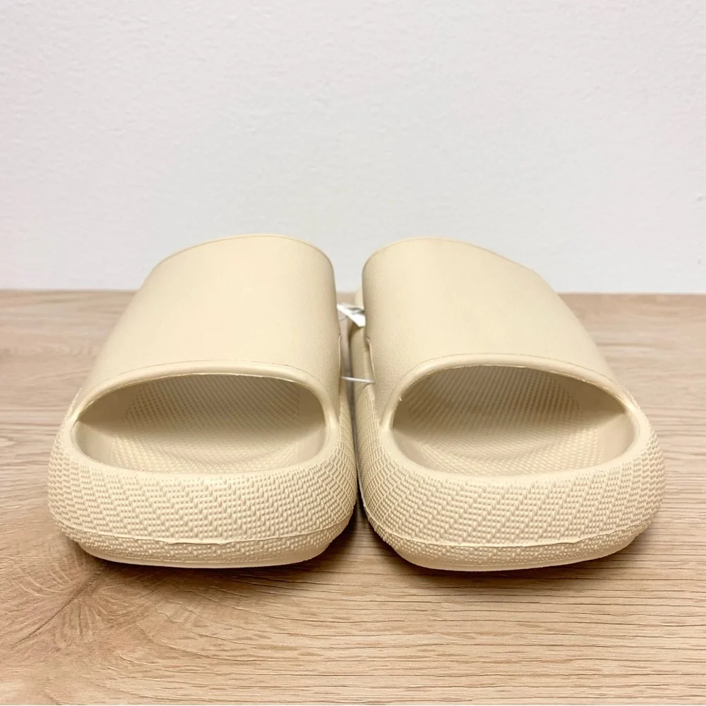 Old Navy Platform Slide EVA Sandals Kids 3-4 Beige Pillow Cloud Cushion‎ Chunky